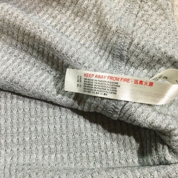 Free People Womens Size Small One Of The Girls Henley Snap Button Top In Gray - Picture 5 of 10